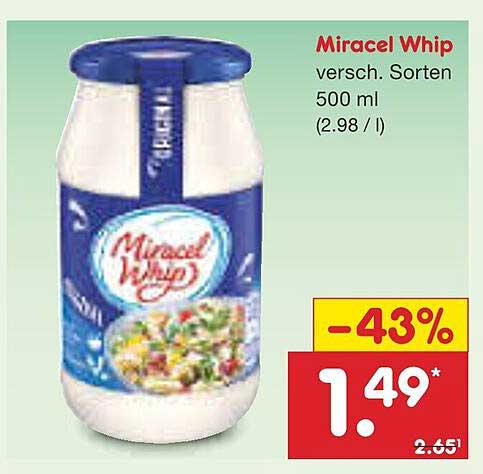 Miracel Whip 500 ml verschiedene Sorten