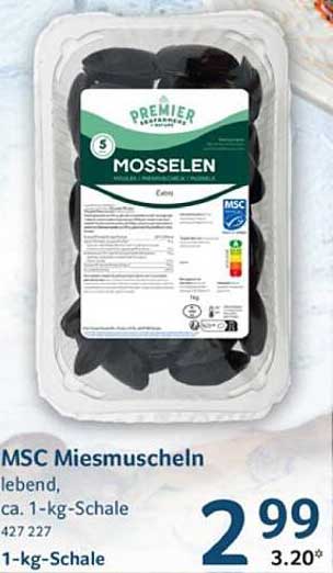 MSC Miesmuscheln lebend, ca. 1-kg-Schale