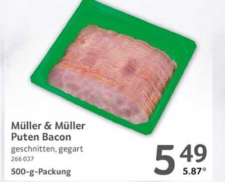 Müller & Müller Puten Bacon, geschnitten, gegart - 500-g-Packung