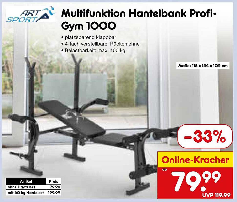 Multifunktion Hantelbank Profi-Gym 1000