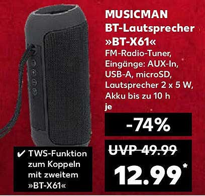 MUSICMAN BT-Lautsprecher »BT-X61«