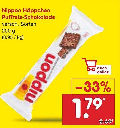 Nippon Häppchen Puffreis-Schokolade - 200 g