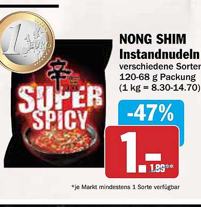 NONG SHIM Instantnudeln - verschiedene Sorten 120-68 g Packung