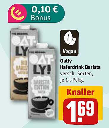 Oatly Haferdrink Barista 1-Liter-Packung - Vegan