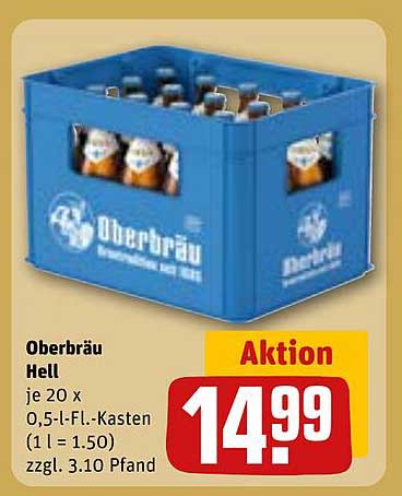 Oberbräu Hell 20 x 0,5 l-Fl.-Kasten