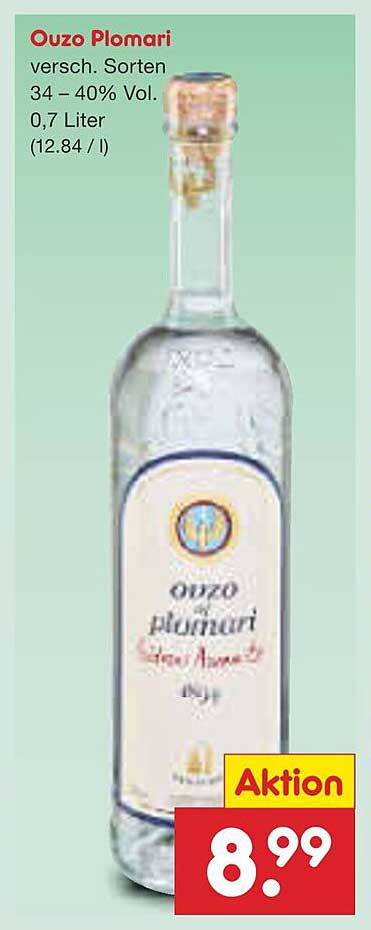 Ouzo Plomari - Verschiedene Sorten, 0,7 Liter