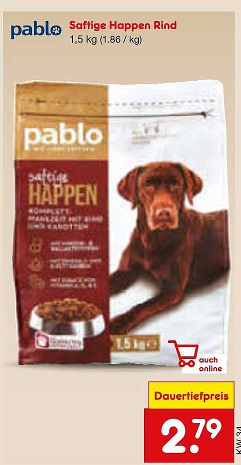 Pablo Saftige Happen Rind 1,5 kg