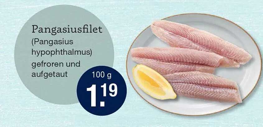 Pangasiusfilet (Pangasius hypophthalmus) gefroren und aufgetaut