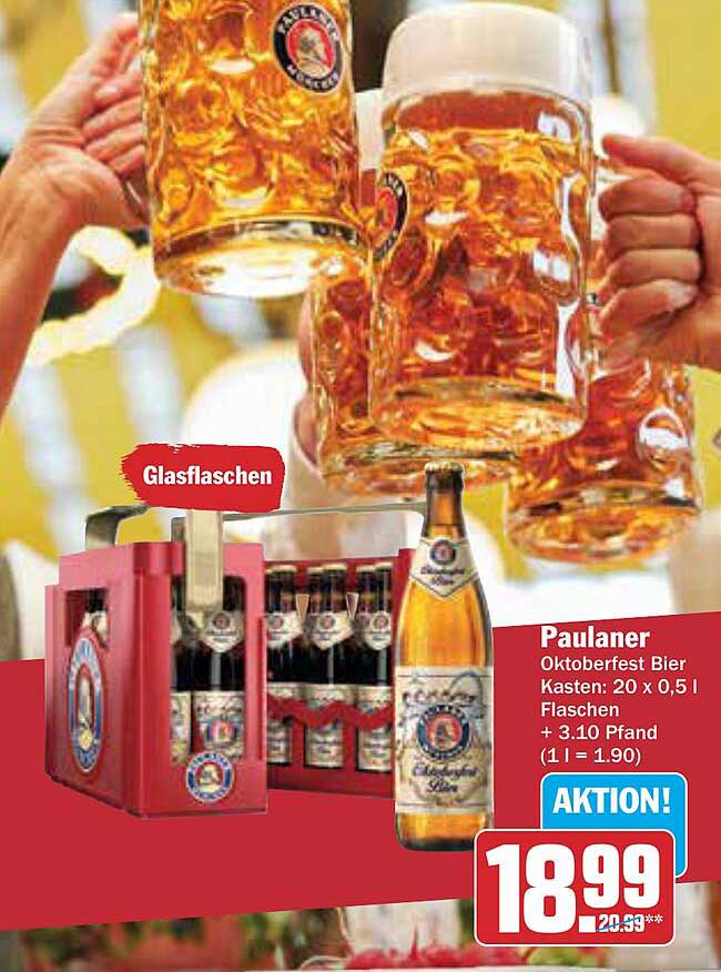 Paulaner Oktoberfest Bier Kasten: 20 x 0,5 l Flaschen + 3,10 Pfand