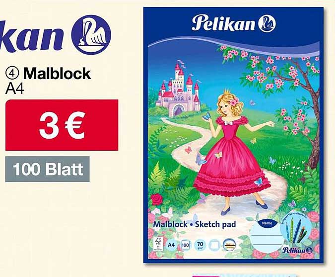 Pelikan Malblock A4 mit 100 Blatt