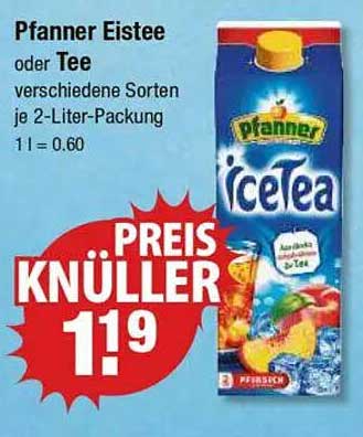 Pfanner Eistee oder Tee verschiedene Sorten je 2-Liter-Packung