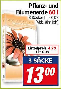 Pflanz- und Blumenerde 60 l – 3 Säcke für nur 13,00 €
