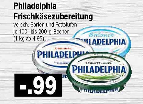 Philadelphia Frischkäsezubereitung