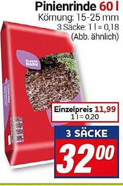 Pinienrinde 60 l – Ideal für Garten und Landschaftsgestaltung