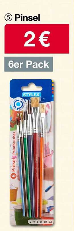 Pinselsortiment - 6er Pack für nur 2 €
