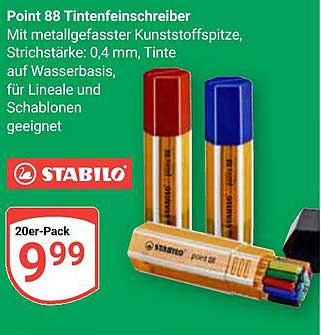 Point 88 Tintenfeinschreiber - 20er-Pack