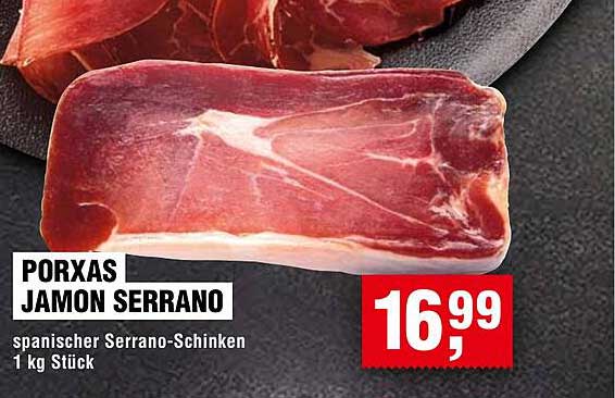 PORXAS JAMON SERRANO - spanischer Serrano-Schinken 1 kg Stück