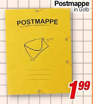 Postmappe in Gelb