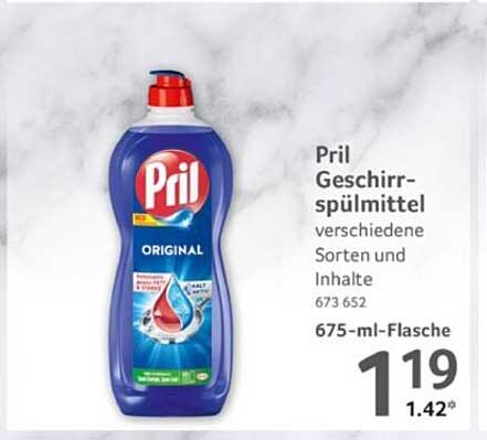 Pril Geschirrspülmittel verschiedene Sorten und Inhalte
