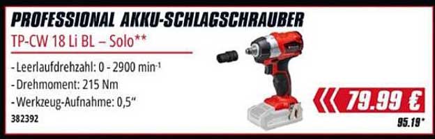 PROFESSIONAL AKKU-SCHLAGSCHRAUBER TP-CW 18 Li BL - Solo