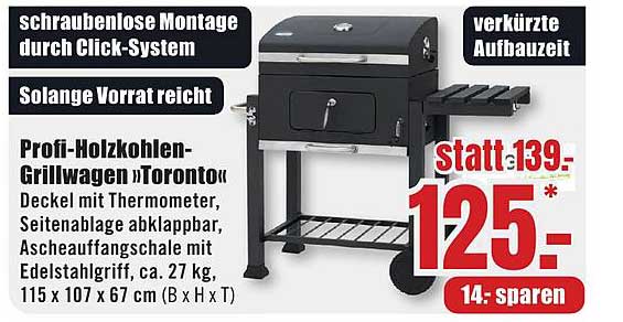 Profi-Holzkohlen-Grillwagen »Toronto«