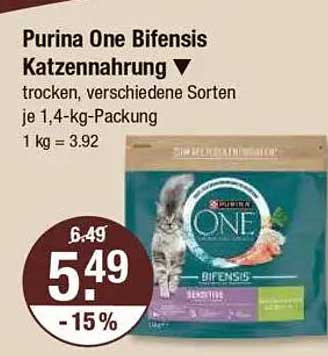 Purina One Bifensis Katzennahrung, trocken, verschiedene Sorten je 1,4-kg-Packung