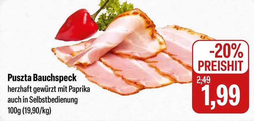 Puszta Bauchspeck - herzhaft gewürzt mit Paprika