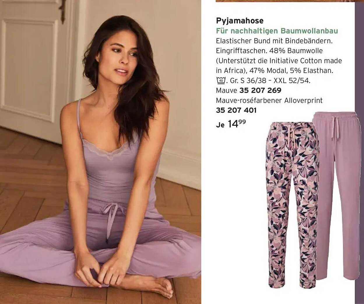 Pyjamahose für nachhaltigen Baumwollenbau