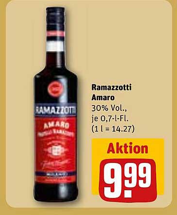 Ramazzotti Amaro 30% Vol., je 0,7-l-Fl.