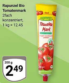 Rapunzel Bio Tomatenmark 2-fach konzentriert, 200 g für 2,49 €