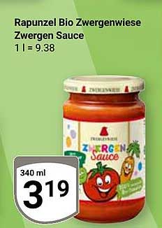 Rapunzel Bio Zwergenwiese Zwergen Sauce 340 ml