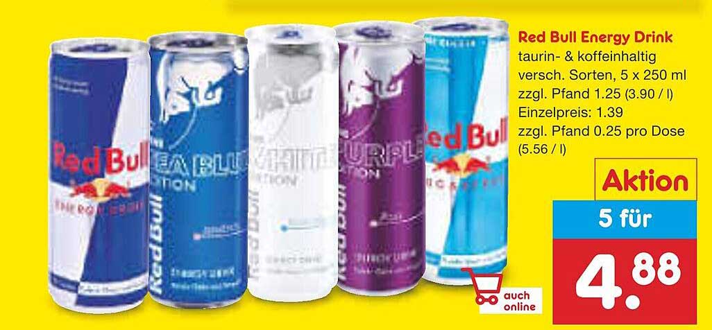 Red Bull Energy Drink, 5 x 250 ml