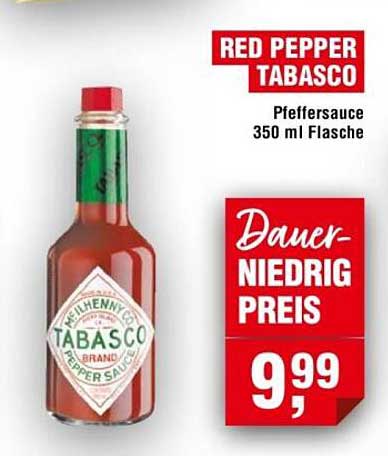 RED PEPPER TABASCO Pfeffersauce 350 ml Flasche