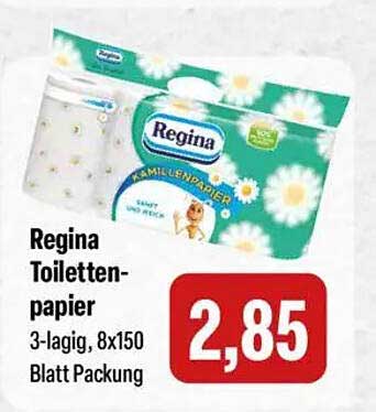 Regina Toilettenpapier 3-lagig, 8x150 Blatt Packung