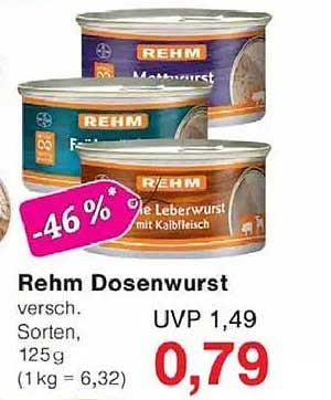 Rehm Dosenwurst - Verschiedene Sorten, 125 g