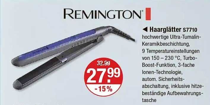 Remington Haarglätter S7710 mit hochwertiger Ultra-Tumalin-Keramikbeschichtung