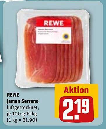 REWE Jamon Serrano luftgetrocknet, je 100-g-Pckg.