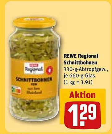 REWE Regional Schnittbohnen 330-g-Glas