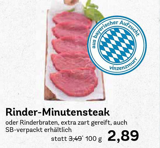 Rinder-Minutensteaks oder Rinderbraten, extra zart gereift