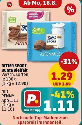 RITTER SPORT Bunte Vielfalt 100 g – Limited Edition