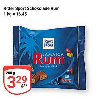 Ritter Sport Schokolade Rum 200 g