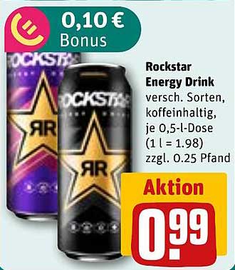 Rockstar Energy Drink - Verschiedene Sorten, 0,5 l-Dose