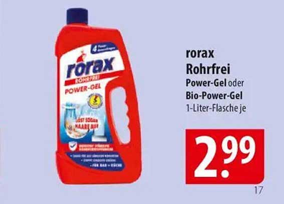 rorax Rohrfrei Power-Gel oder Bio-Power-Gel 1-Liter-Flasche