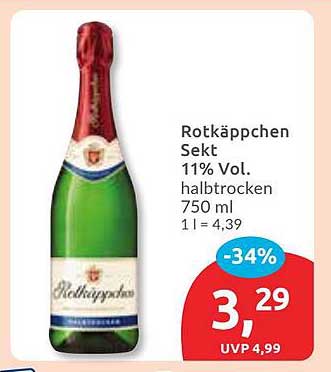 Rotkäppchen Sekt 11% Vol. halbtrocken 750 ml