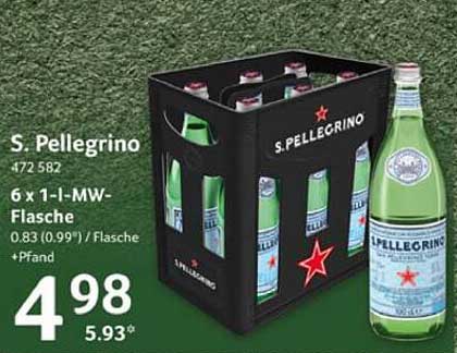 S. Pellegrino 6 x 1-Liter-MW-Flasche