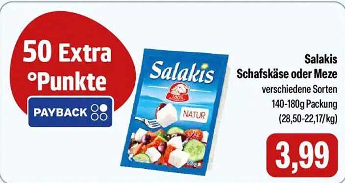 Salakis Schafskäse oder Meze verschiedene Sorten 140-180g Packung