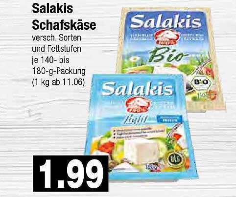 Salakis Schafskäse verschiedene Sorten und Fettstufen je 140- bis 180-g-Packung
