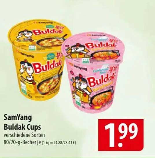 SamYang Buldak Cups verschiedene Sorten