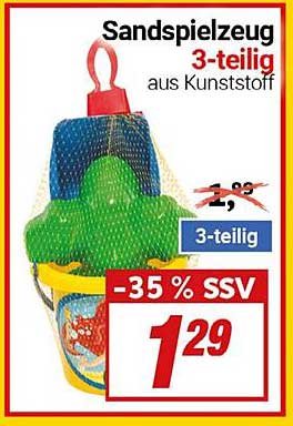 Sandspielzeug 3-teilig aus Kunststoff