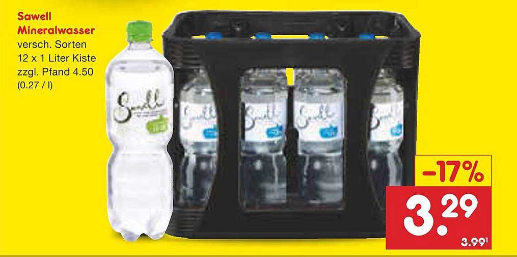 Sawell Mineralwasser 12 x 1 Liter Kiste